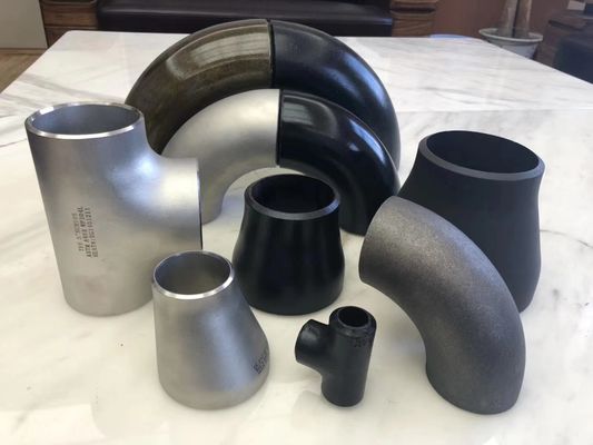 اتصالات لوله جوش داده شده با دکمه های فولادی کربن 45D 90D 180D ASME B16.9 B16.28 A234WPB